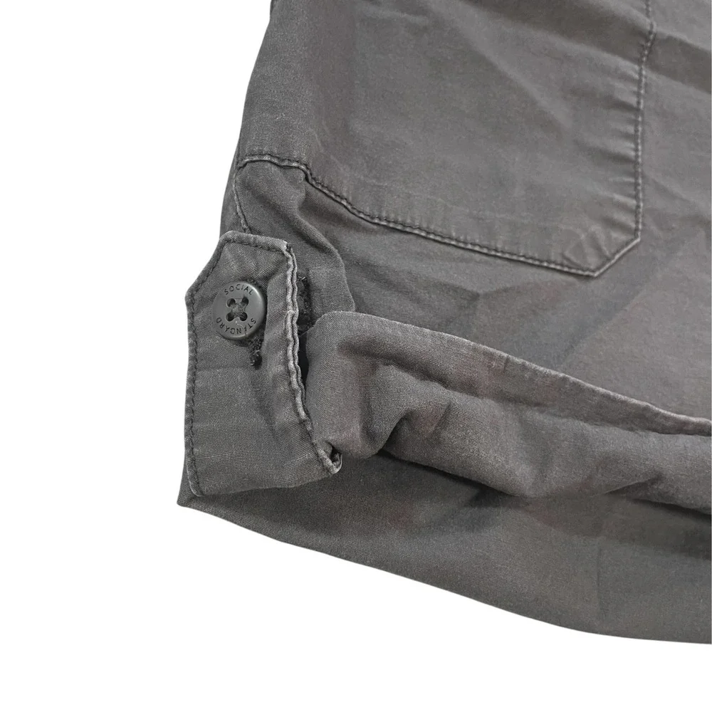 Social Standard by Sanctuary Womens XL Gray Utility Roll Tab Shorts